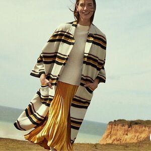 Anthropologie THE ODELLS Striped Cocoon Jacket Coatigan Oversized Size Small